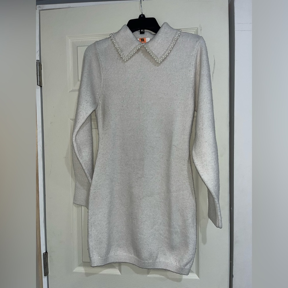 Pearl Cream Sweater Dress - Picture 4 of 4